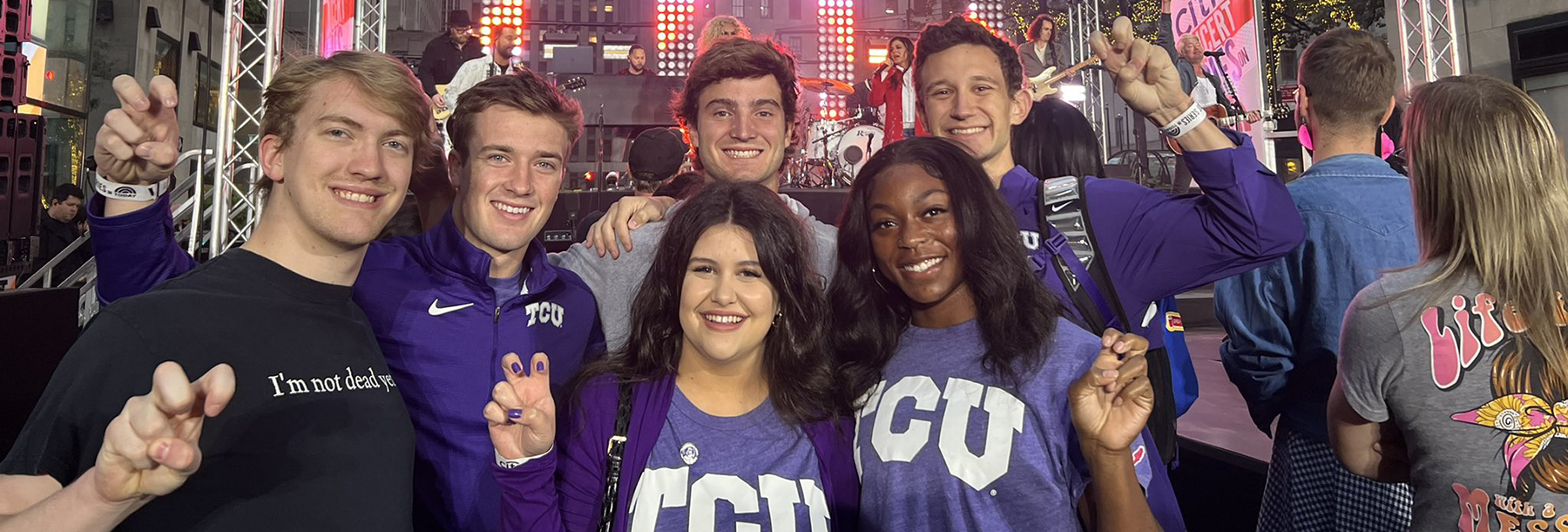 Section Image: TCU students at the filming of the TODAY show. 