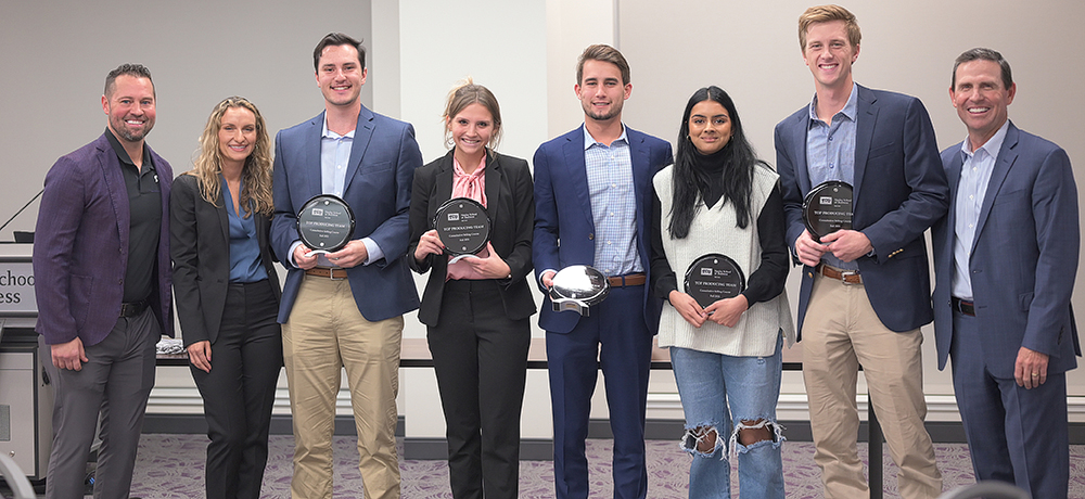 Section Image: Sales faculty and students with awards 