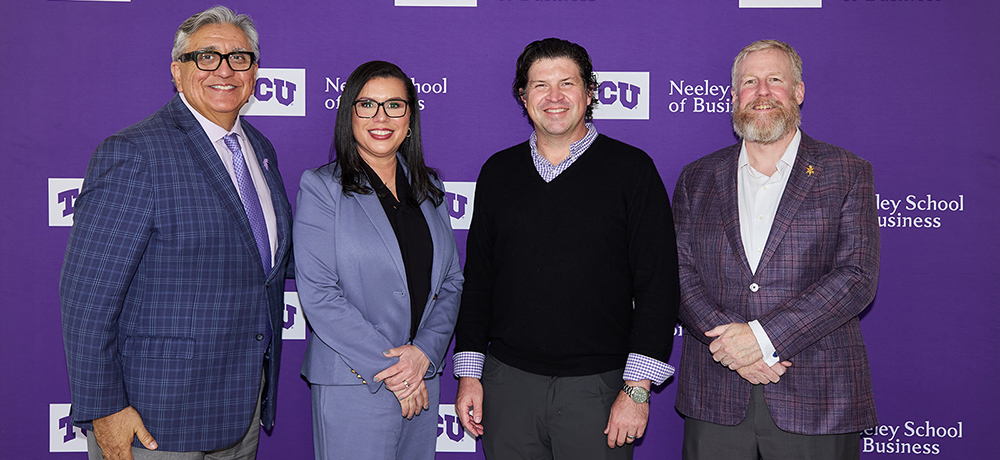 Jonathan Benjamin-Alvarado, Kalisha Holland, President Daniel Pullin and Dean Craig Crossland