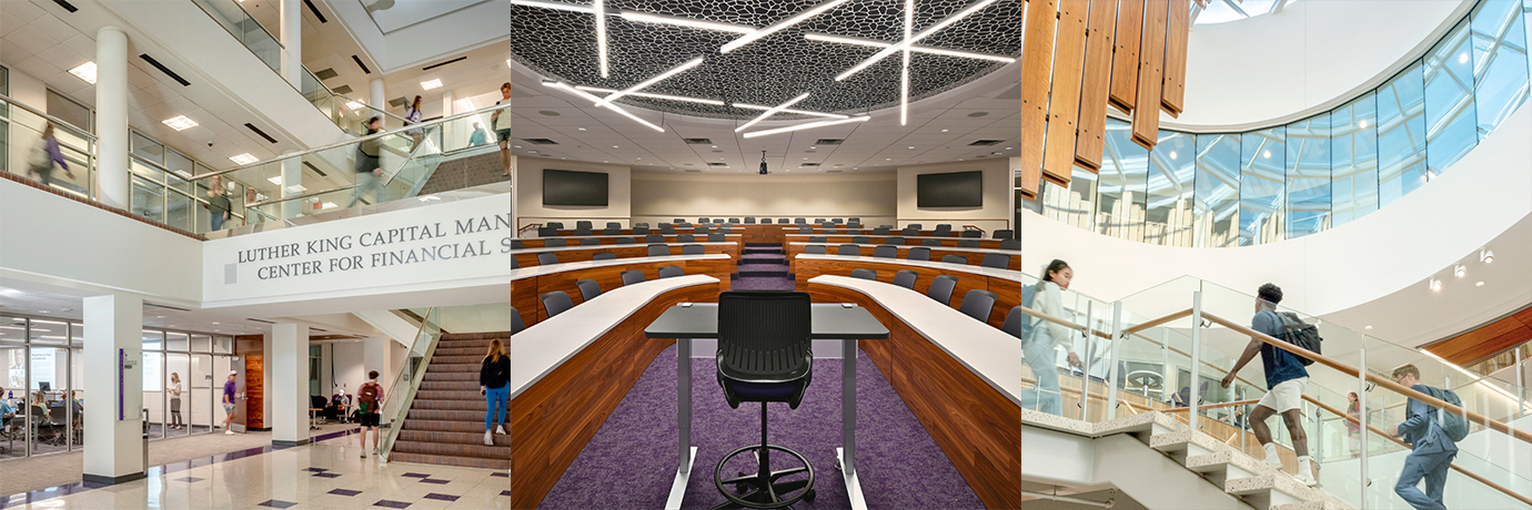 Tandy Hall Atrium, Classroom 1201 and the Rogers Rotunda Grand Staircase