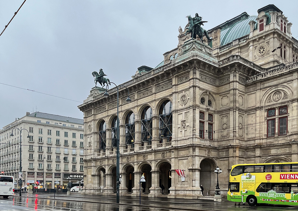 Gothic building under gray skies