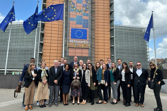 Energy MBA students in front of the ERPowerEU building